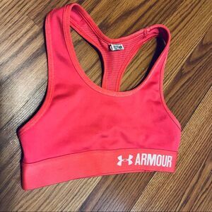 Under Armour Pink With White Logo Sports Bra Size XS